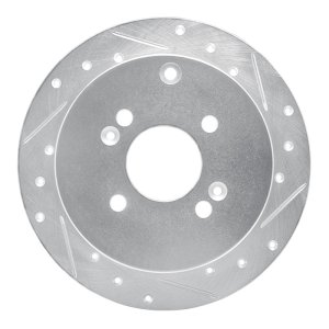 Dodge Attitude Brake Rotor (1) - Rear Right - R1 Concepts - Drilled & Slotted - Silver - `06-`12